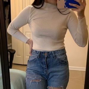 Off white cream mock turtle neck sweater
